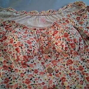 No Boundaries Floral Ruffle Dress- Pink and Cream